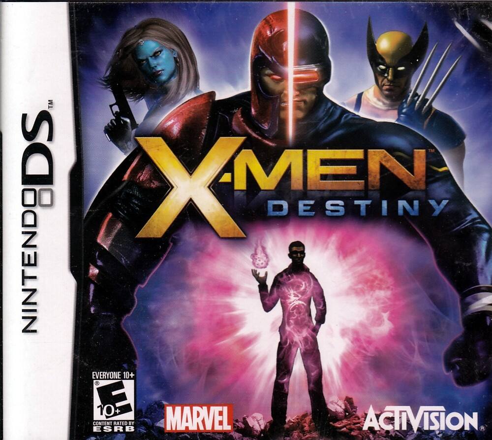 NINTENDO DS™  
X-MEN DESTINY  

EVERYONE 10+  
E 10+  
CONTENT RATED BY ESRB  

MARVEL  
ACTIVISION - E10+ (Everyone 10+)
