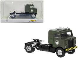1950 Kenworth Bullnose Truck Tractor Drab "United States Air Force" 1/87 (HO) Scale Model Car by Brekina - Olive