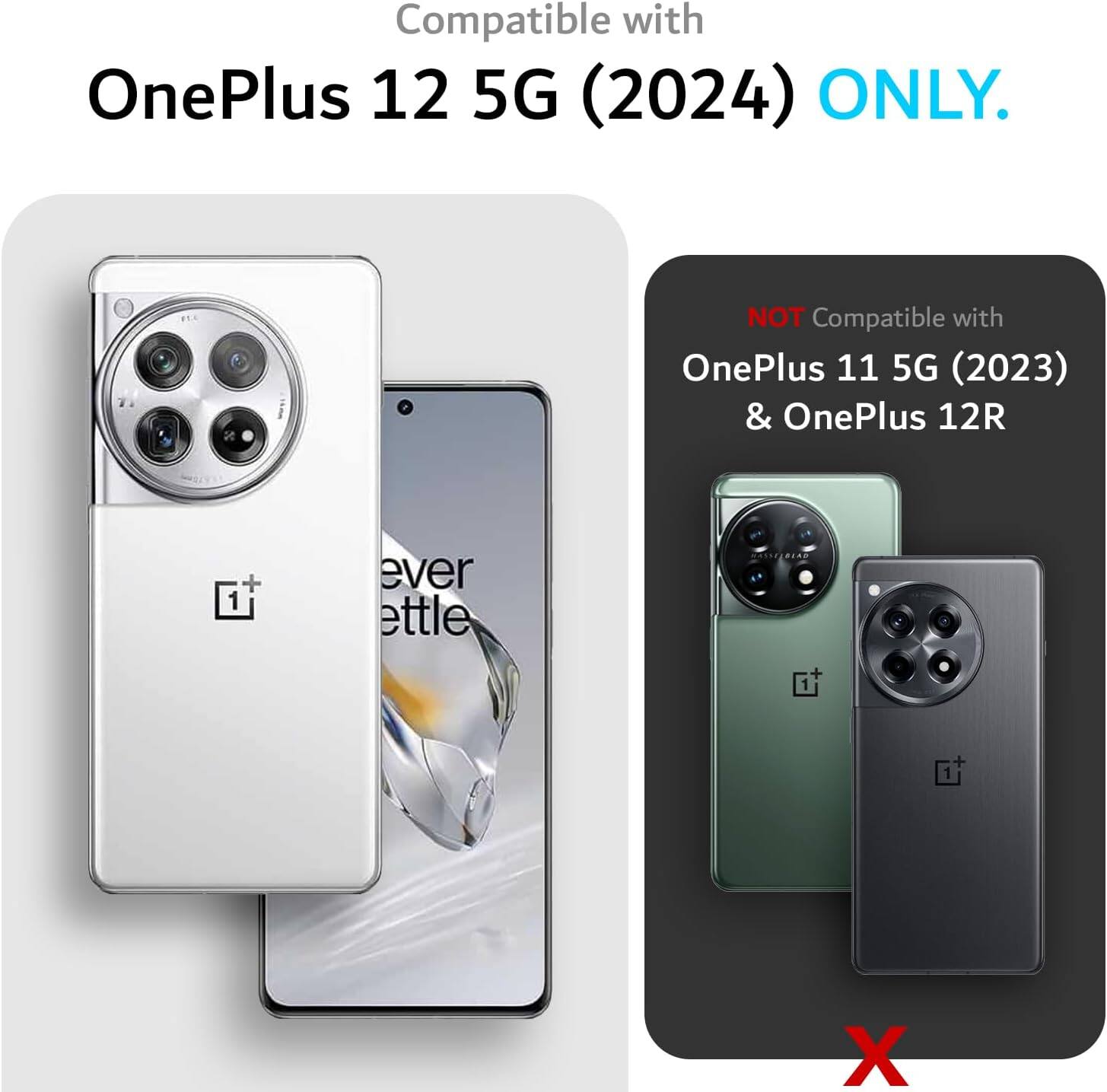Compatible with OnePlus 12 5G (2024) ONLY.  
NOT Compatible with OnePlus 11 5G (2023) & OnePlus 12R
