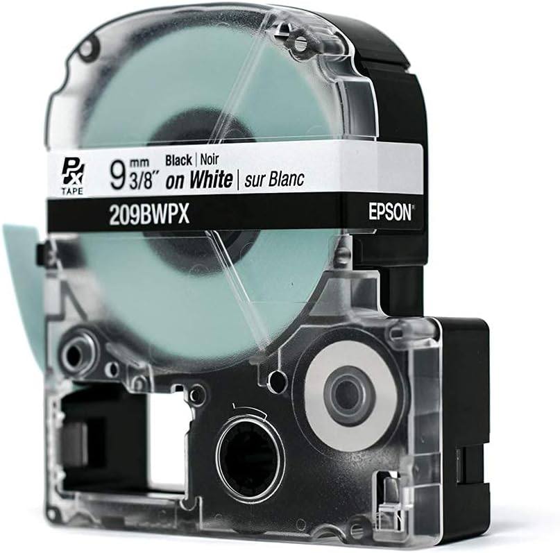 9 mm Black | Noir 3/8" on White | sur Blanc  
209BWPX  
EPSON