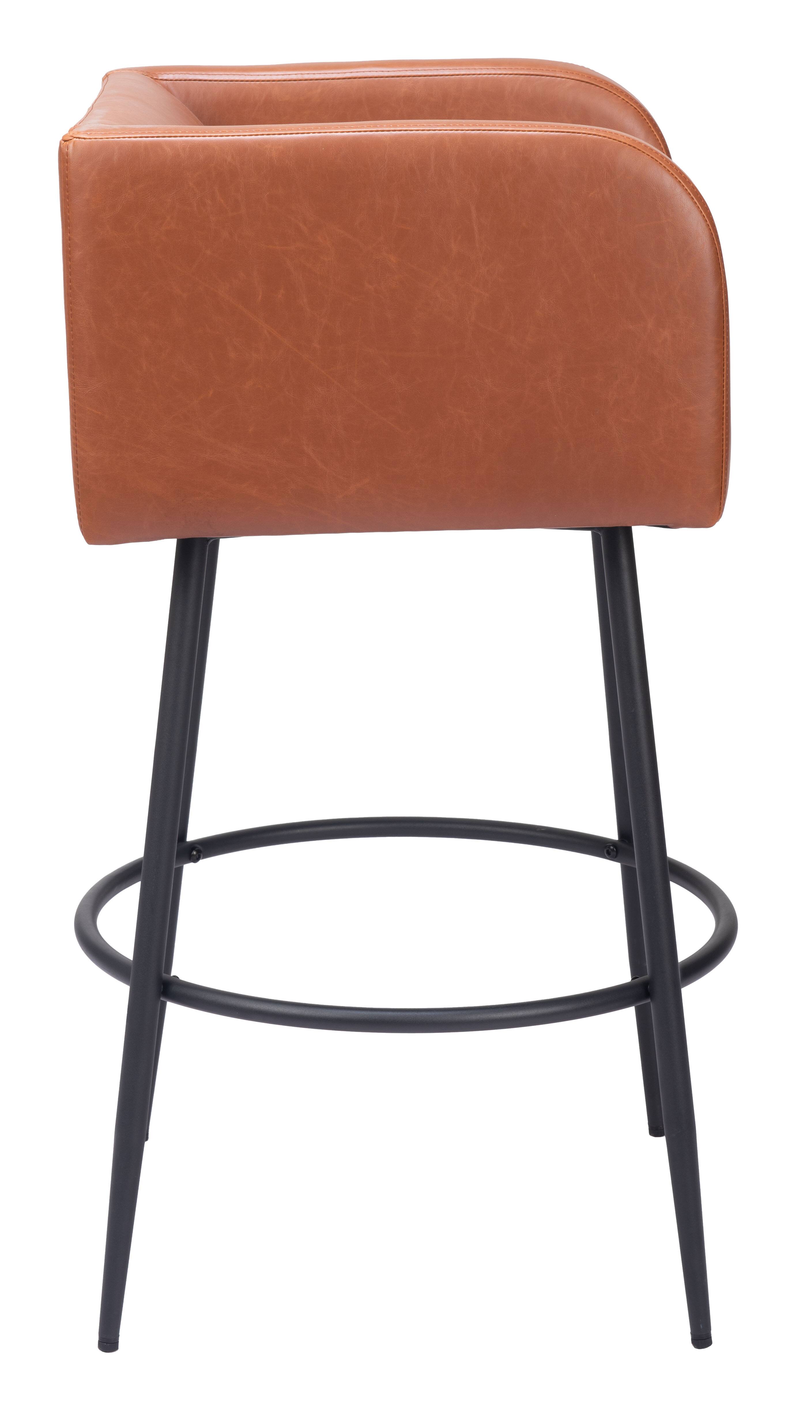 Back. Hivvago - Horbat Barstool (Set of 2) Brown - Brown.