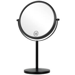 Earthley Blooms - 10x Magnifying Makeup Mirror 8 Inch Tabletop Double Sided With Magnification Swivel Make Up For Bathroom Black - Default
