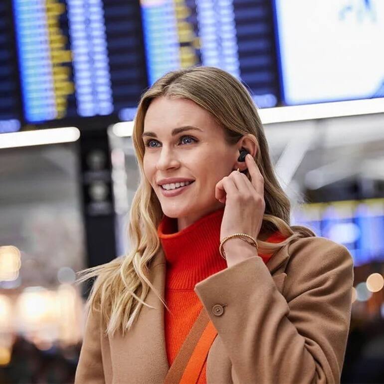 Alt View 1. Jabra - Jabra Evolve2 Earset - Stereo - USB Type A - True Wireless - Bluetooth - 65.6 ft - 20 Hz to 20 kHz - Earbud - Binaural - Black.