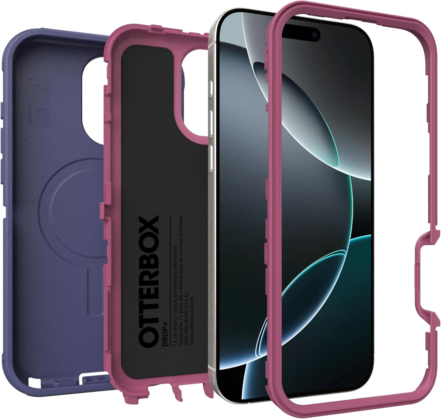 MADE IN OTTERBOX DROP+  
militaire norme standard  
g dne military chutes 8 de drops 510.0) com plus Tx 7X many as Supporte (MIL-STD-810G  
www.offerbox.com