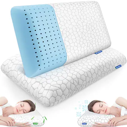 Front. Skar Audio - Memory Foam Pillows For Sleeping Bed Pillow With Removable And Machine Washable Cover Side Sleepers Queen Size - King Size 2.