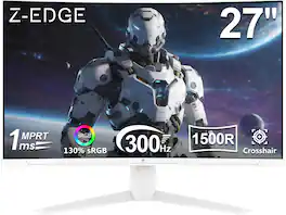Z Z-Edge - UG27S- 27" 1080P Full HD 300 Hz 1 ms Curved Gaming Monitor, HDMI x 2, DP x 2, FreeSync Compatible - White