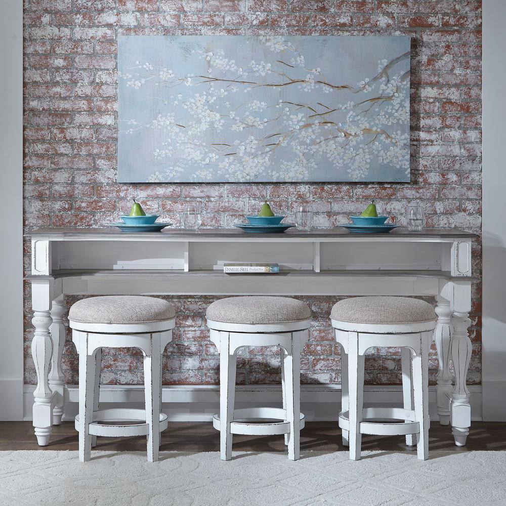 Alt View 3. Liberty Furniture Industries - Magnolia Manor Console Swivel Stool in Antique White - White.