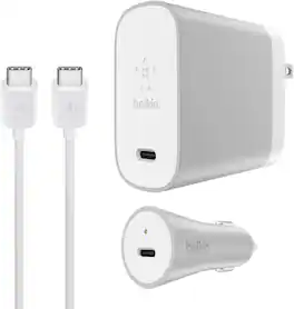 Belkin - USB-C Home + Car Charge Kit White - White