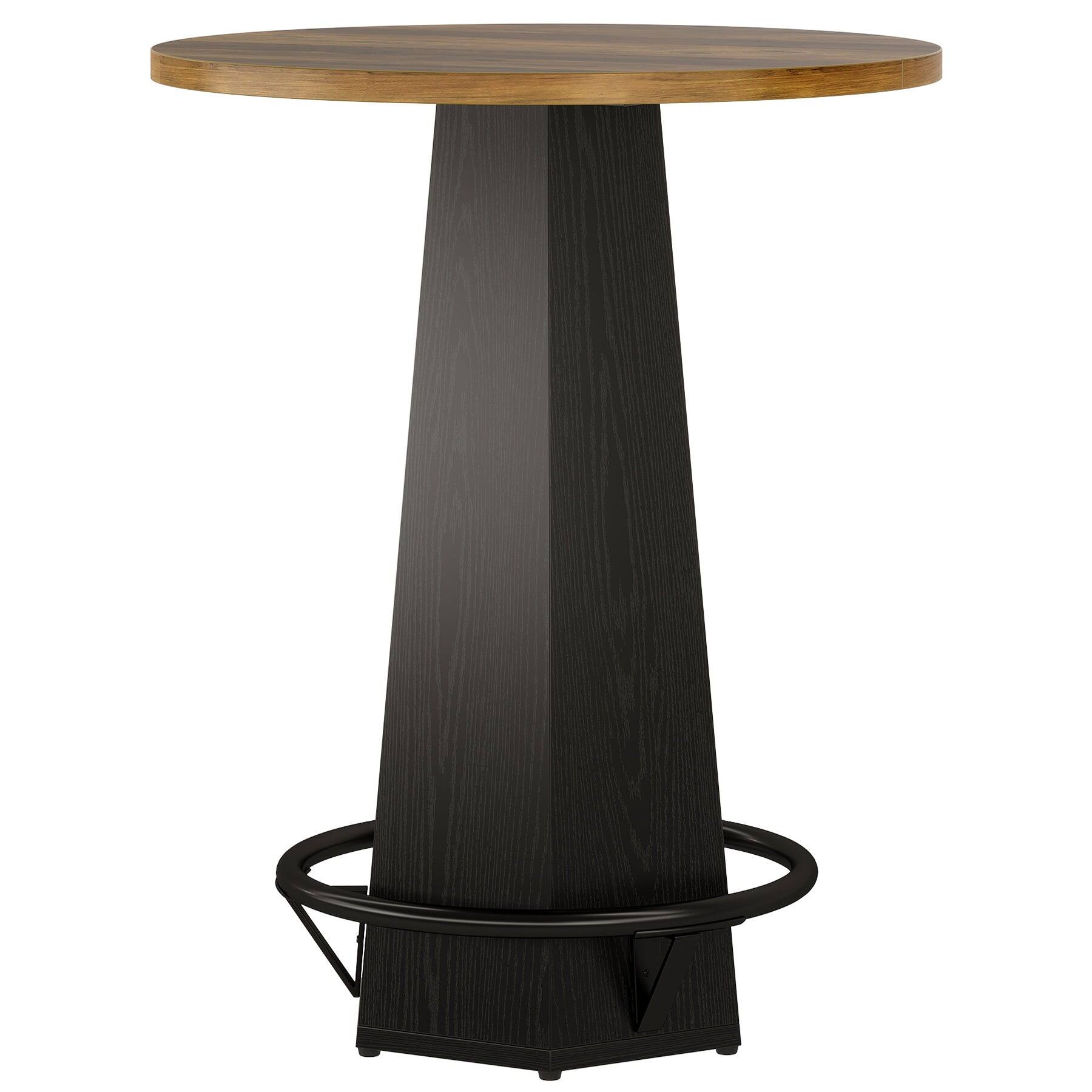 Alt View 5. Tribesigns - Bar Table with Engineered Wood Construction and Compact Design for Everyday Dining and Home Entertaining - Brown.
