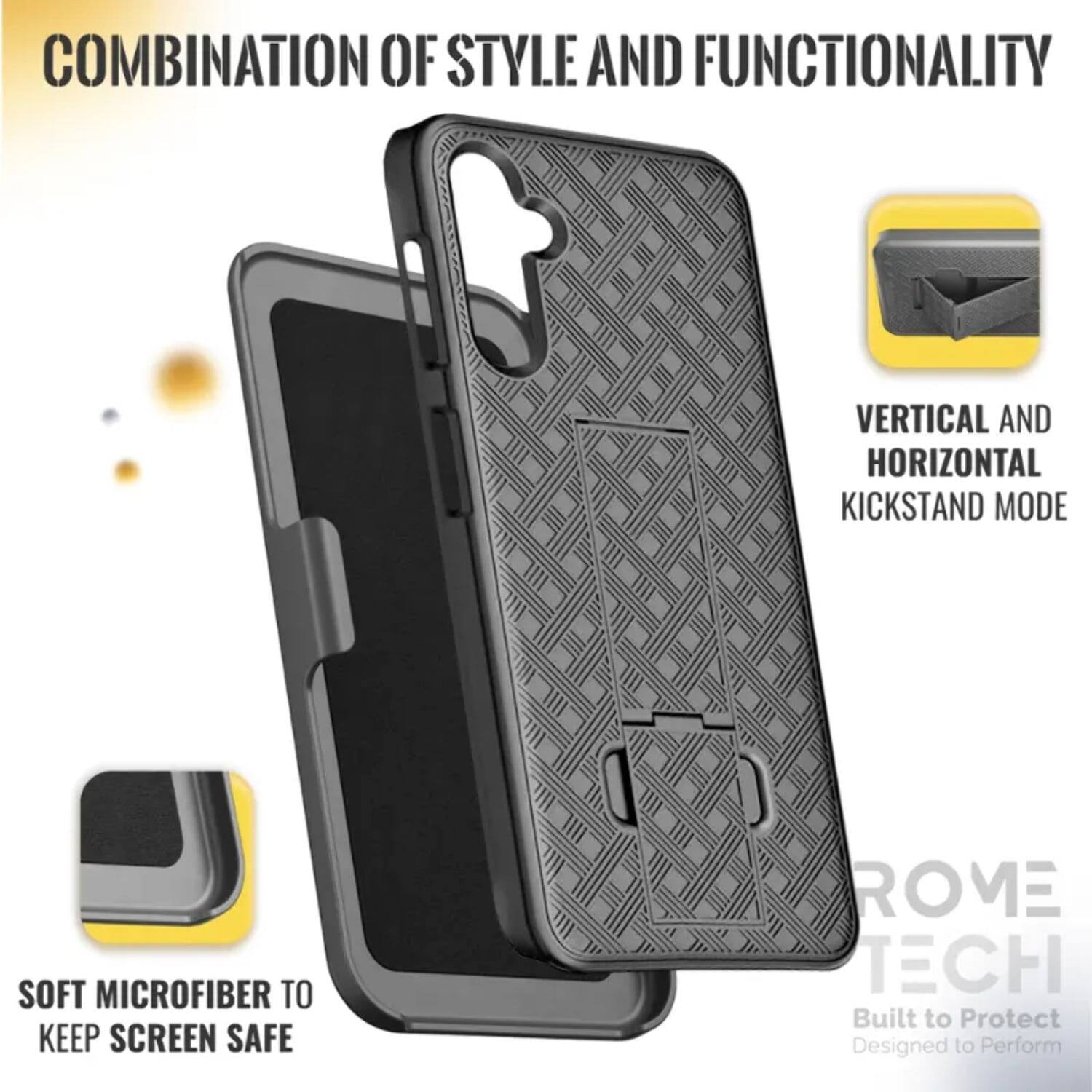 COMBINATION OF STYLE AND FUNCTIONALITY

VERTICAL AND HORIZONTAL KICKSTAND MODE

SOFT MICROFIBER TO KEEP SCREEN SAFE

Built to Protect
Designed to Perform