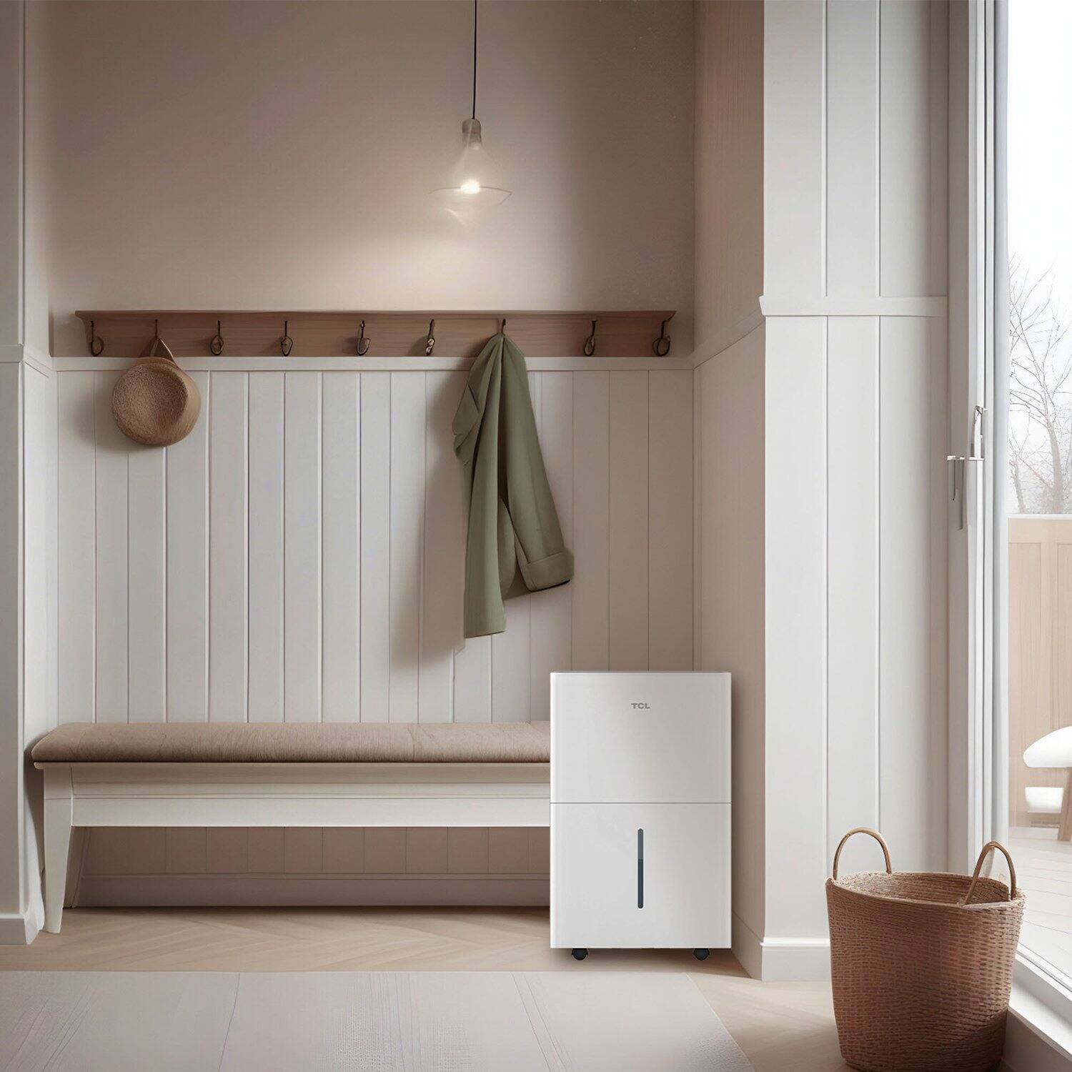 Alt View 14. TCL - TCL 32 Pint 3000 Sq. Ft. Portable Dehumidifier, ENERGY STAR® Certified, Quiet Operation, Bucket or Continuous Drain - White.