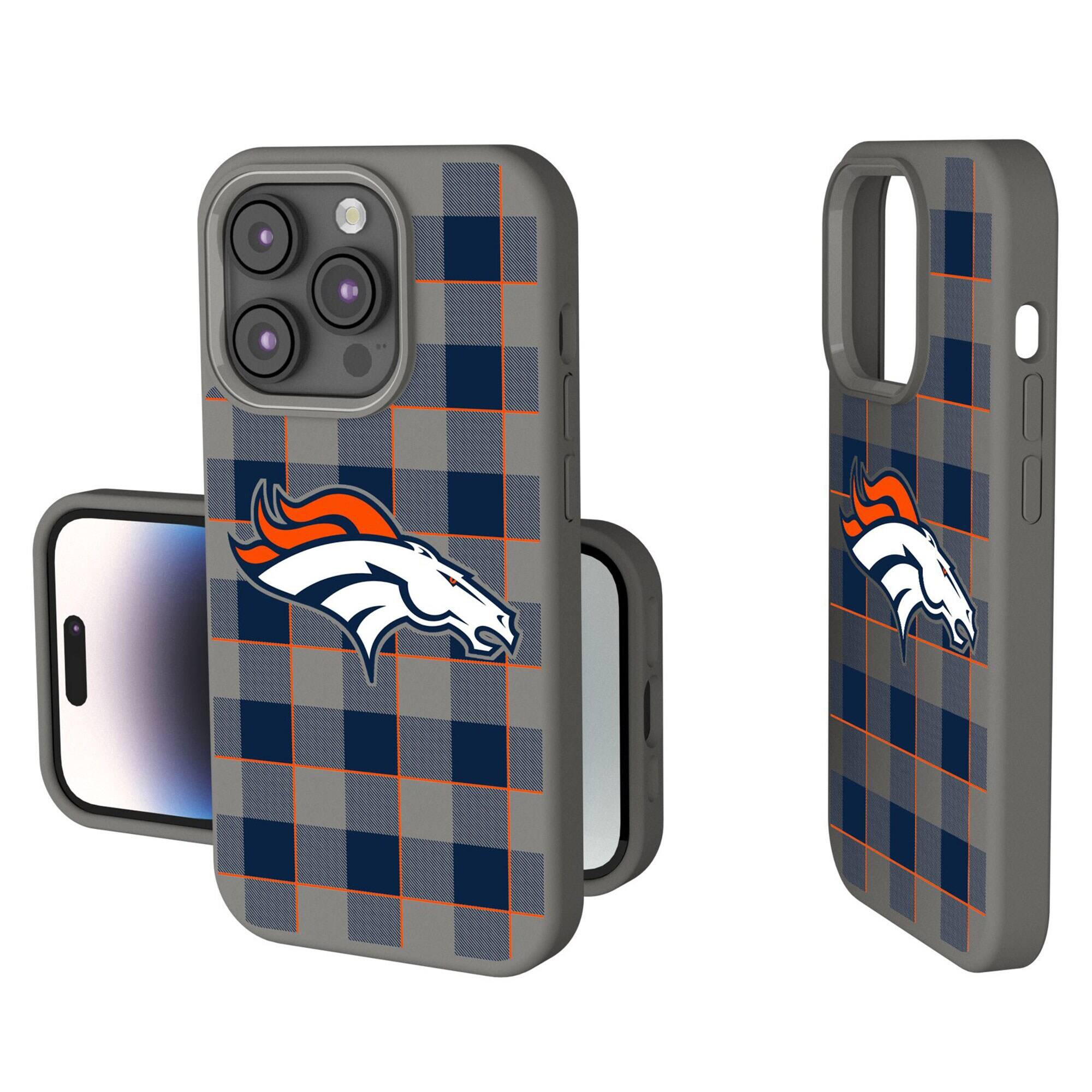 Front. Keyscaper - Plaid Soft Touch iPhone Case - 14 - Gray.