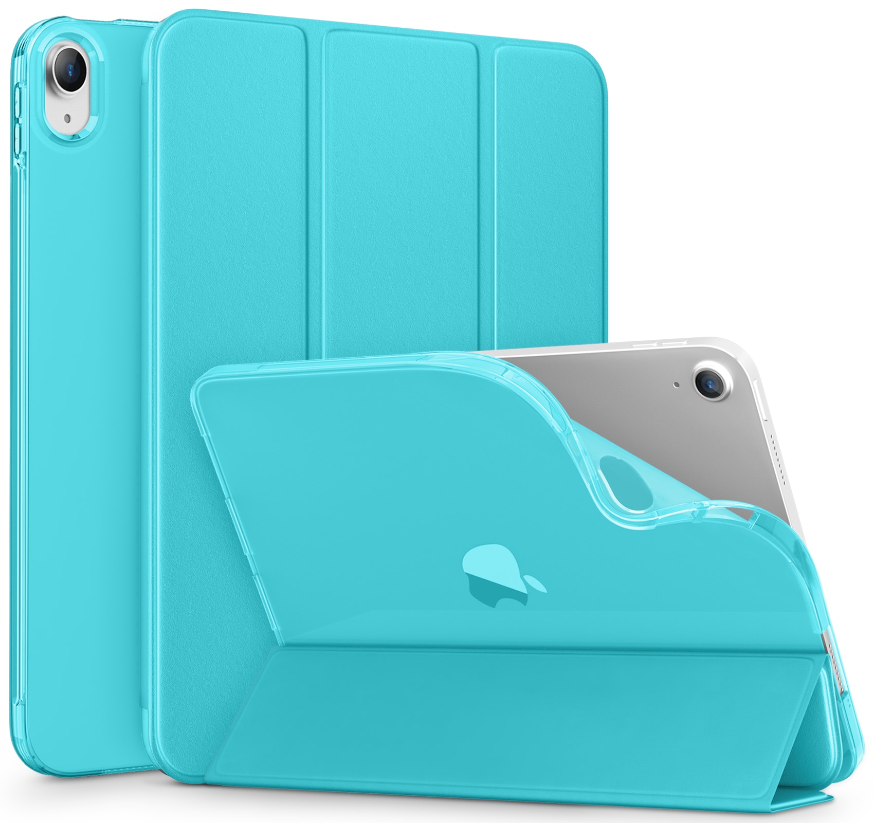 Front. DTTO - Case for iPad (A16) 11th Gen 2025 & iPad 10th Gen 2022, Slim Trifold Stand Cover with Auto Wake/Sleep. - Cyan Blue.