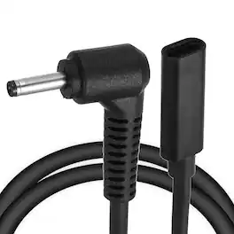 Unique Bargains - 0.5FT USB C to DC 3.5x1.35mm PD Charging Cable, 18-20V/3.25A 65W, for Router, Camera, TV Box, Desk Lamp - Black