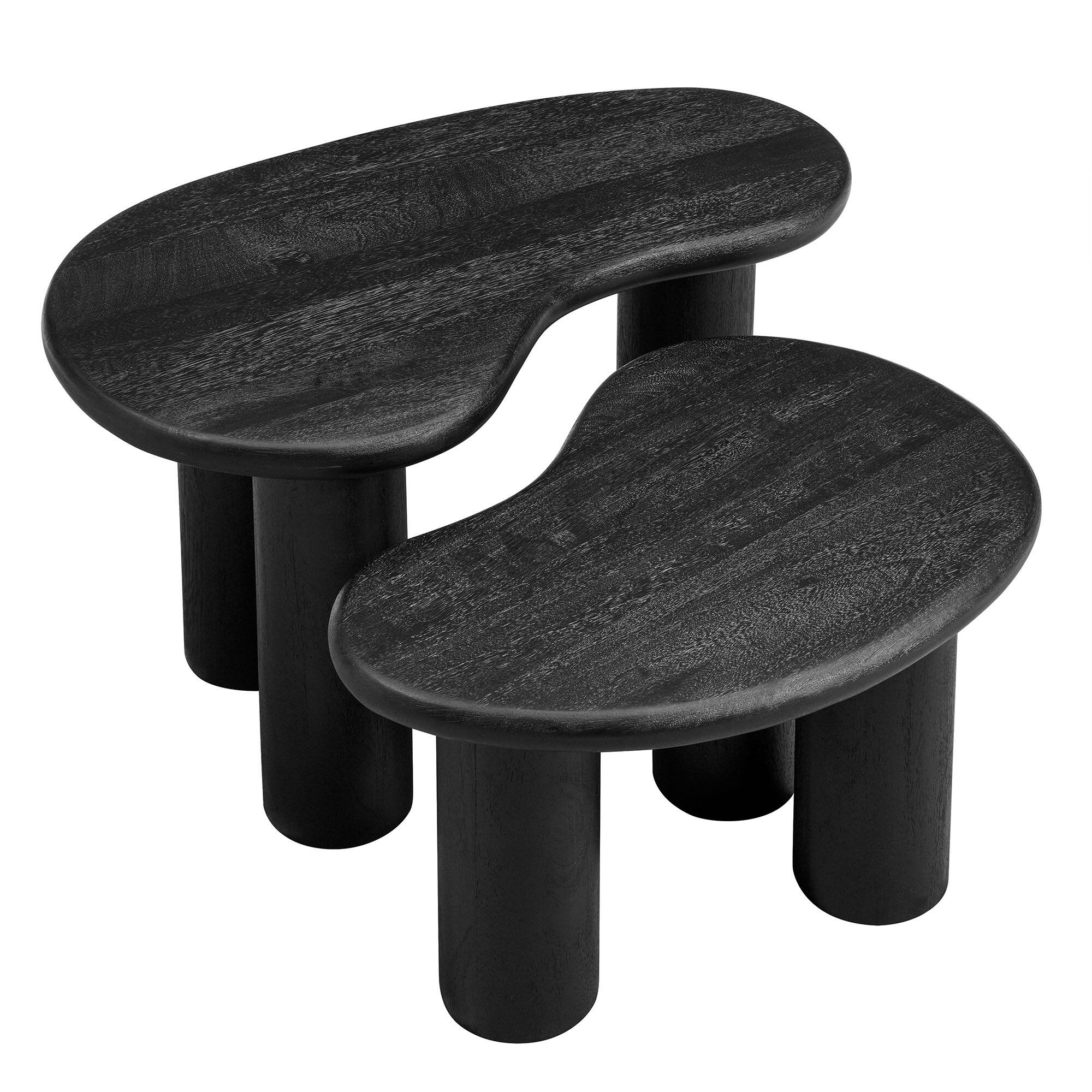 Alt View 5. Modway - Hackney Mango Wood Nesting Coffee Table Set by Modway - Black.
