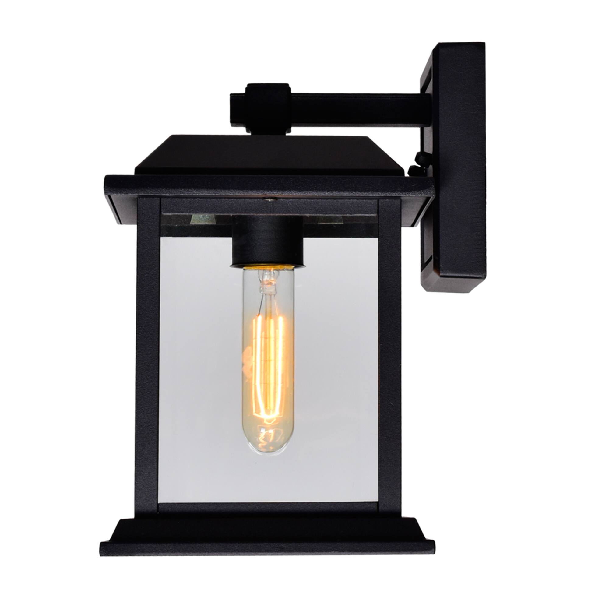Left. CWI Lighting - Blackbridge 1 Light Outdoor Black Wall Lantern - Black.