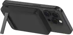 Front. Belkin - BOOST↑CHARGE Pro Wireless Power Bank 5K w/ Qi2, MagSafe Compatible with Kickstand for iPhone 17, 16, 15, 14, and More - Black.
