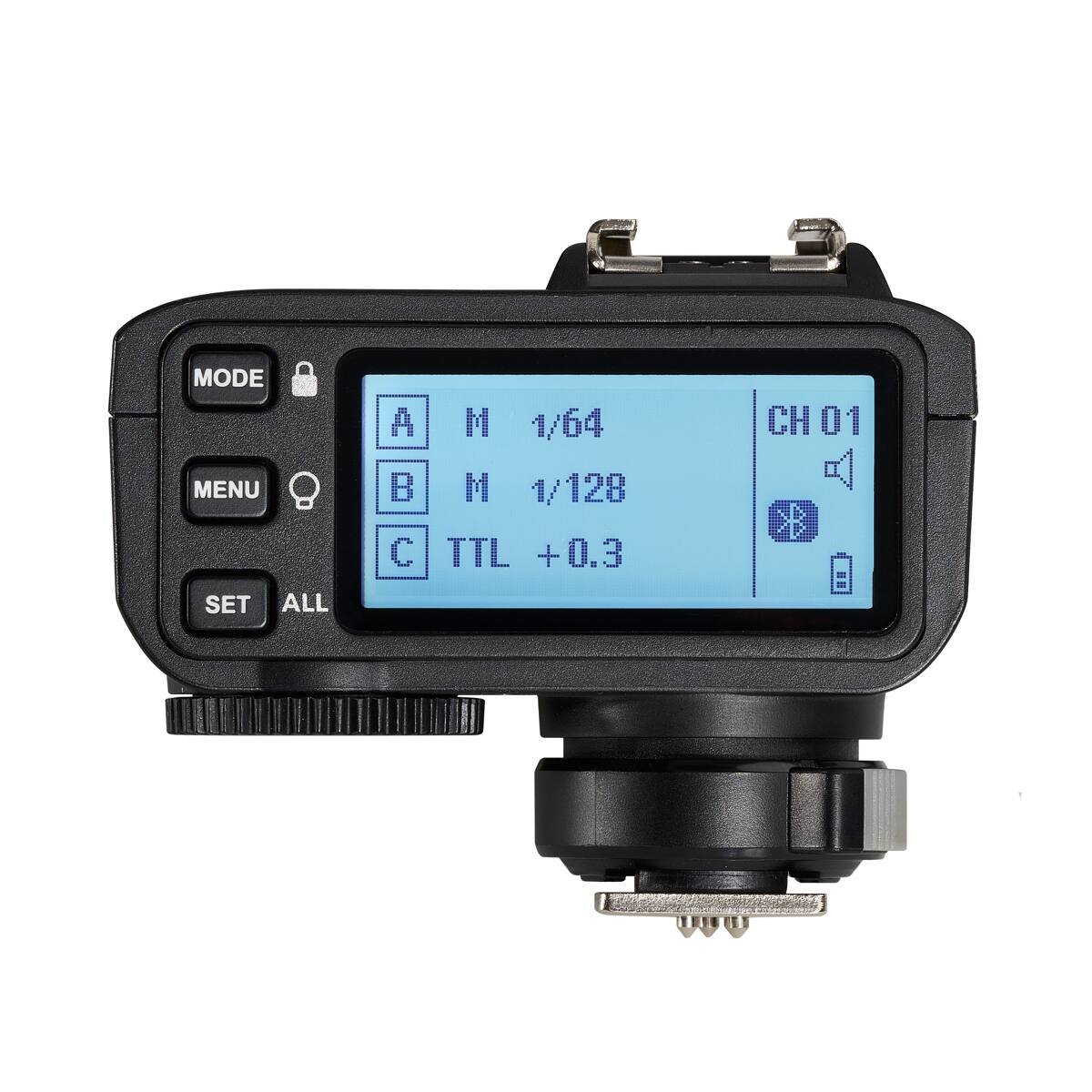 MODE MENU SET ALL  
A M 1/64  
B M 1/128  
C TTL +0.3  
CH 01