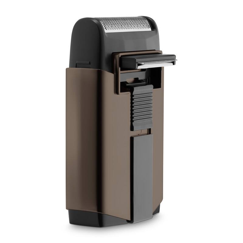 Angle. StyleCraft - Ace Single Foil Shaver with Built-in Trimmer - Gunmetal.