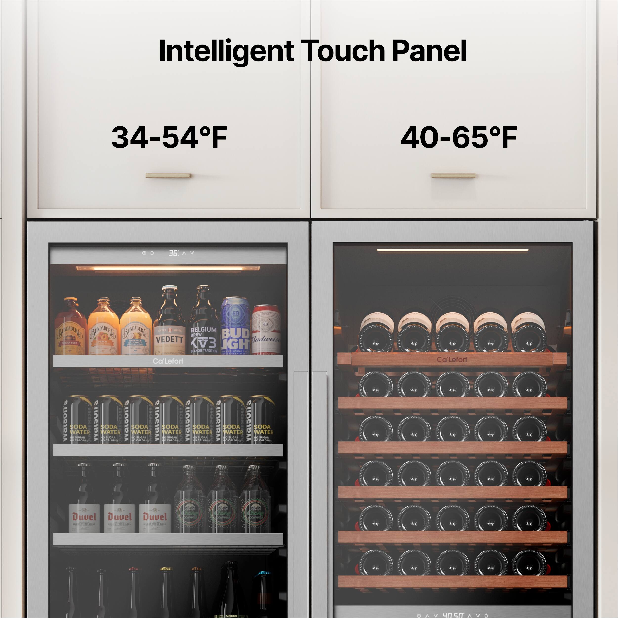 Intelligent Touch Panel

34-54°F

40-65°F

BELGIUM
VEDETT
BUD
Ca'lefort
Ca Lefort

0DAA
ITMLOUII
00DAA
HIVOJDTT
AGIDOIS
CUOCIDAL
UOCIDA
SODA
SODA
SODA
SODA
SODA
SODA
SODA
NATER
MATER
NATER
NATER
MATER
PATER
WATES

Duvel
Duvel
Duvel

AV3
3 IGH