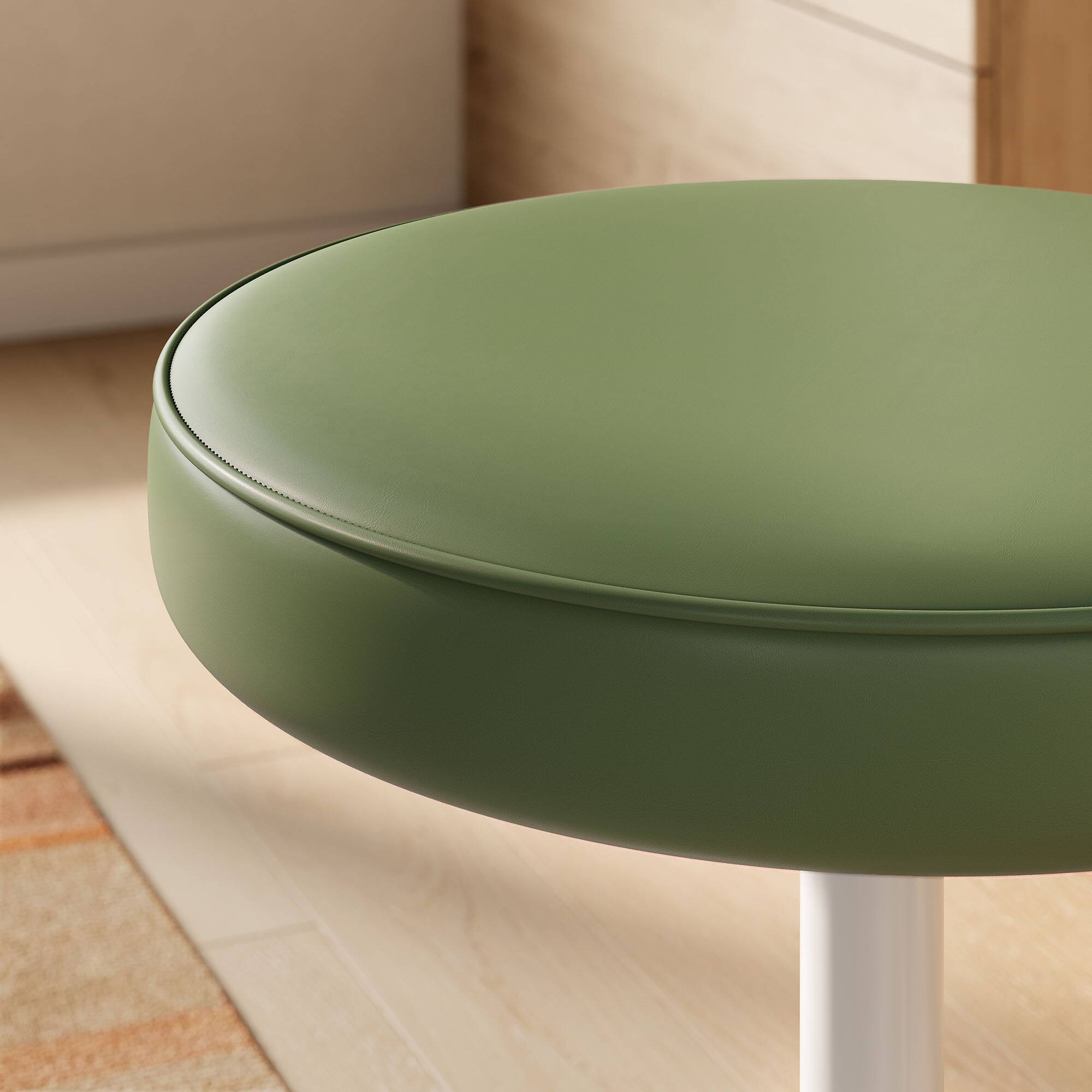 Alt View 3. Modway - Lippa Vegan Leather Round Stool by Modway - Green.
