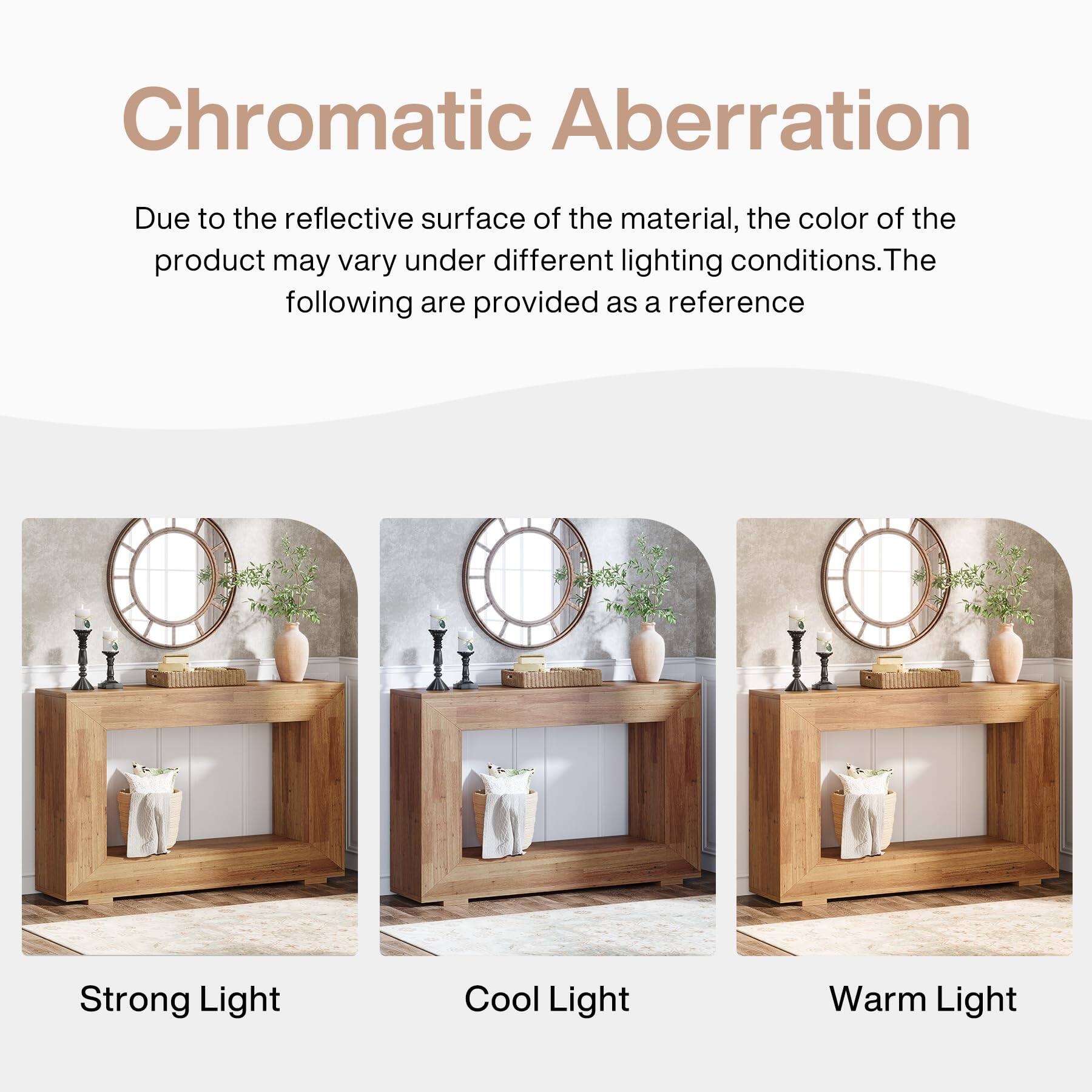 Chromatic Aberration

Due to the reflective surface of the material, the color of the product may vary under different lighting conditions. The following are provided as a reference

Strong Light
Cool Light
Warm Light
