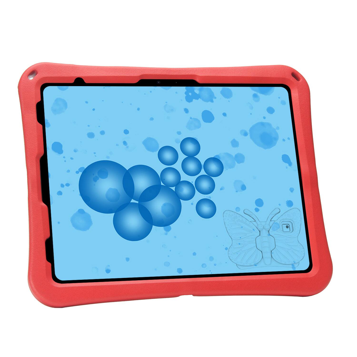 Alt View 2. Dteck - Kids Butterfly Case for Apple iPad Air (M4) 13" 2026-24 & iPad Pro 13/12.9",Rugged 3D Cartoon EVA Shockproof Stand Cover - Red.