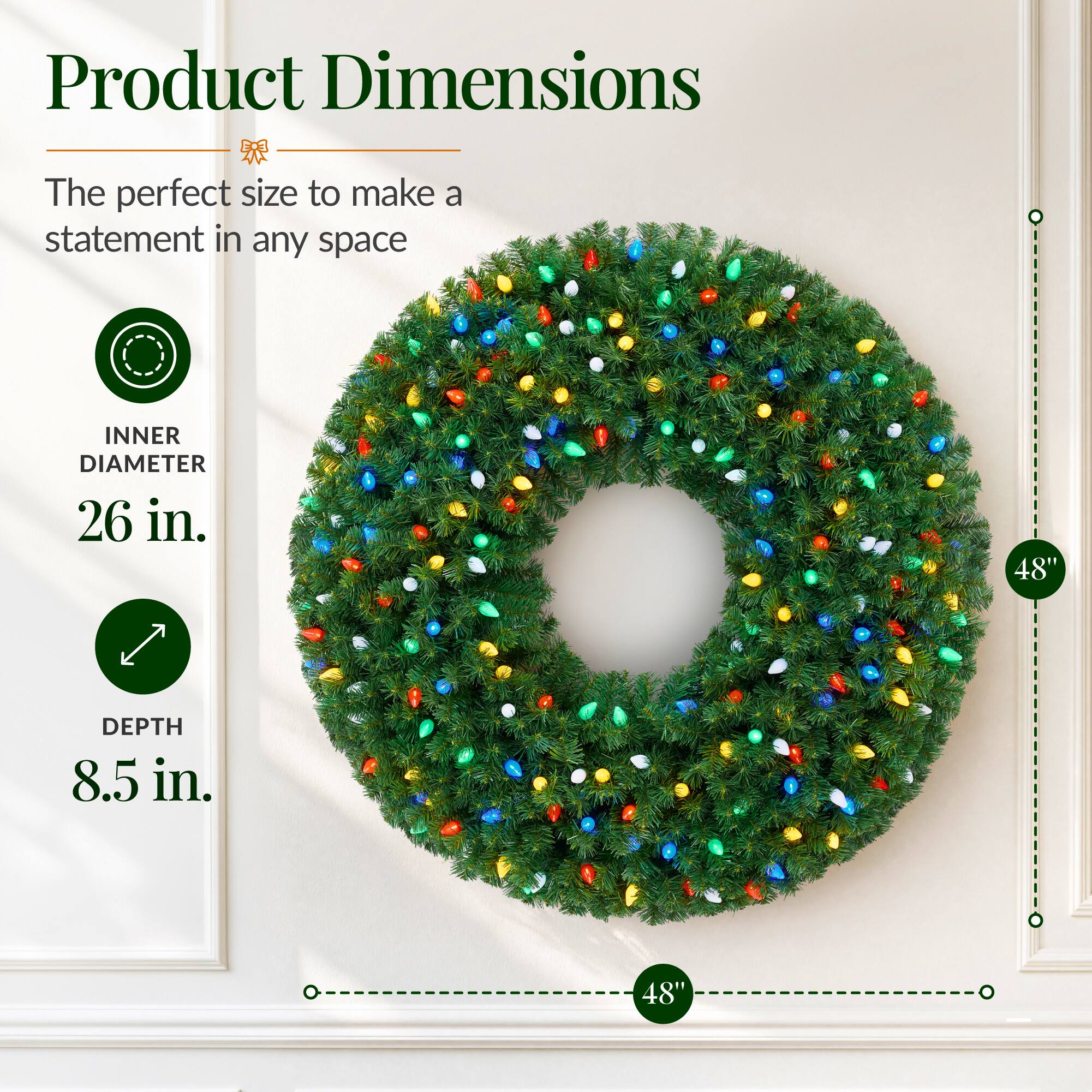 Product Dimensions

The perfect size to make a statement in any space

INNER DIAMETER 26 in.

DEPTH 8.5 in.

48"