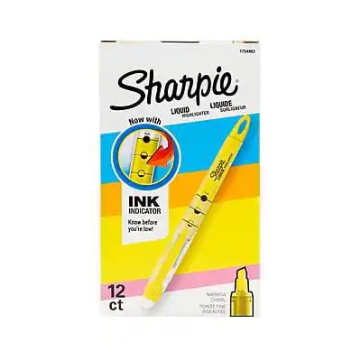 Sharpie Ink Indicator Sharpie Liquid Highlighter, Chisel Tip, Dozen Yellow 24425 - Best Buy