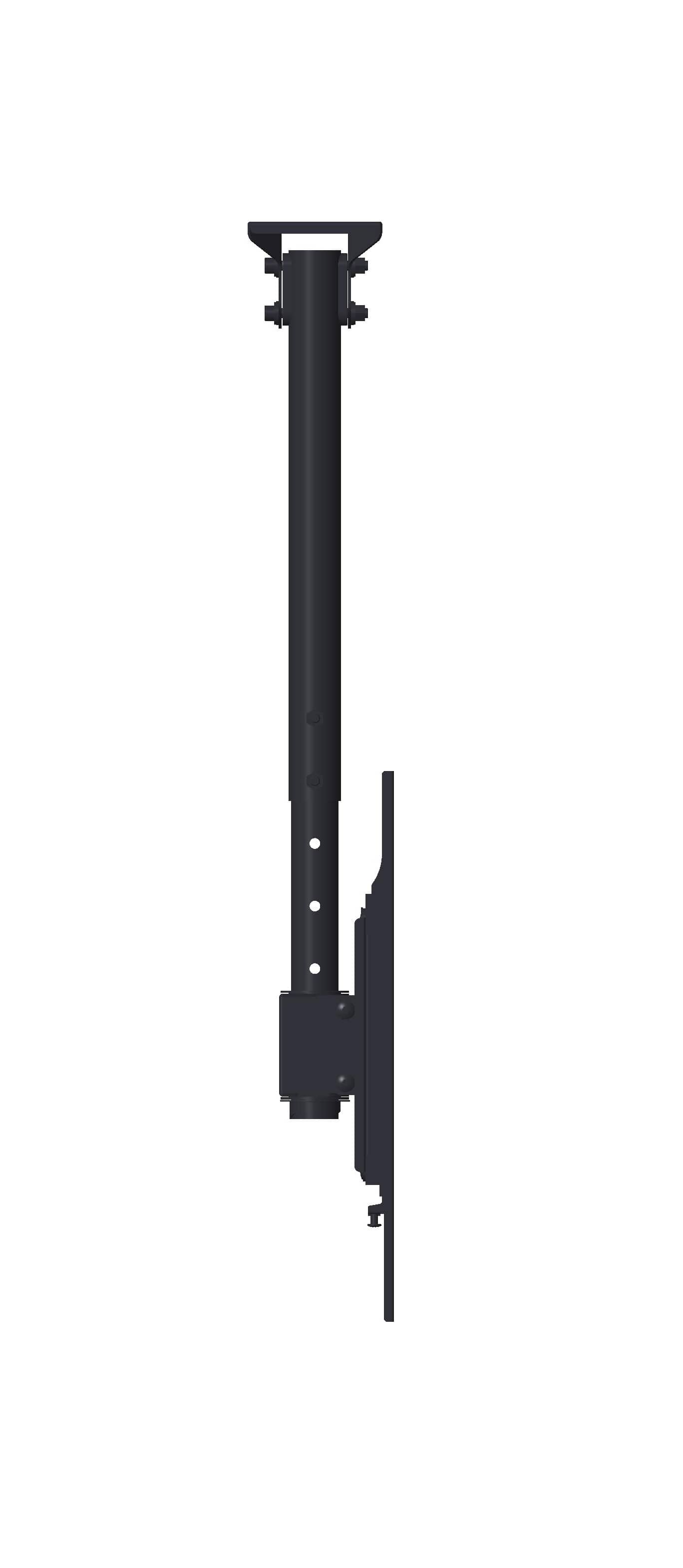 Angle. Apollo Enclosures - Adjustable Height TV Ceiling Mount for 32"-75" TVs up to 155 lbs - Black.
