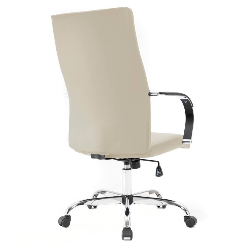Alt View 5. LeisureMod - Sonora High-Back Leather Office Chair with Adjustable Height, Swivel, and Tilt, Desk, Conference Room, or Home Office - Tan.