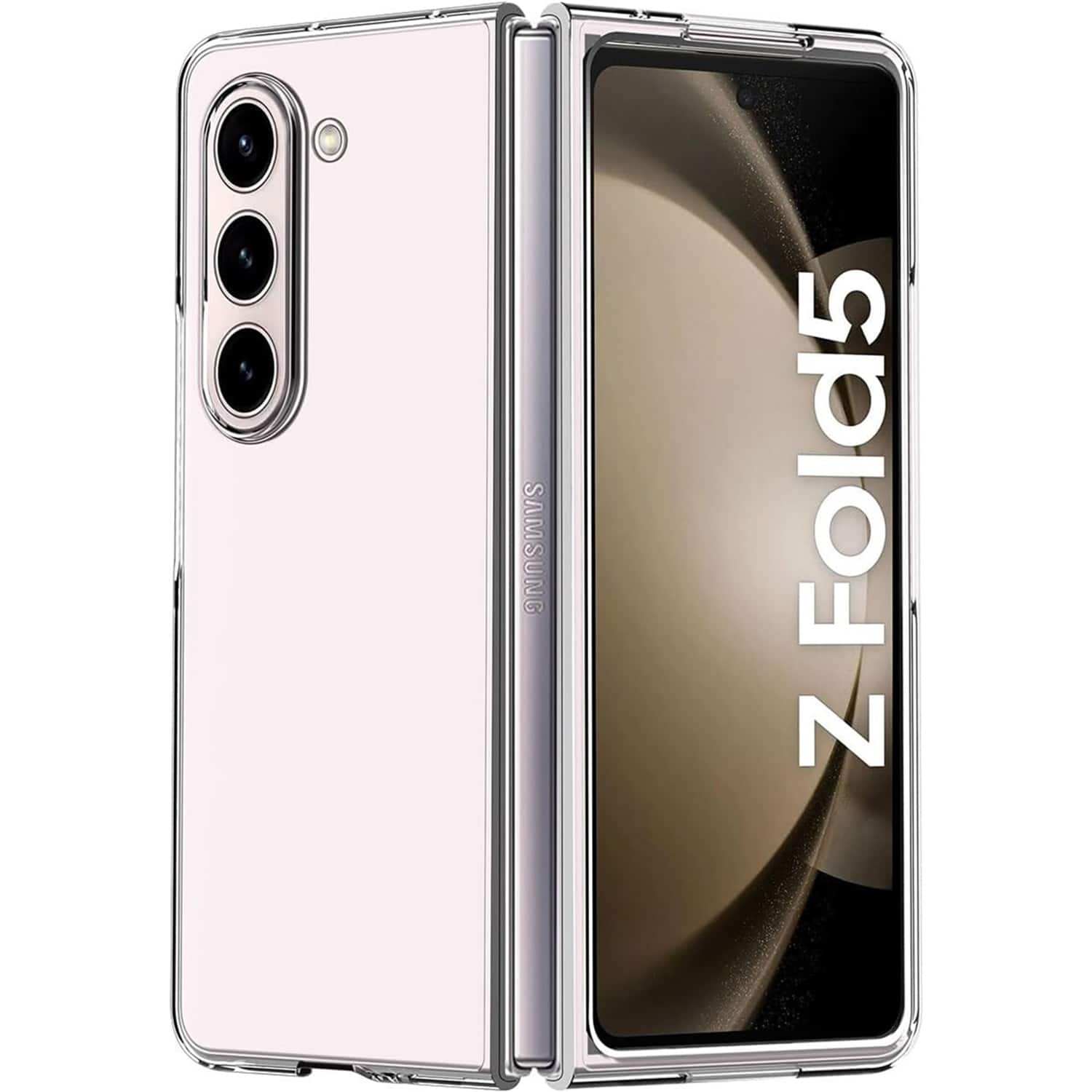 Front. SaharaCase - Hybrid-Flex Hard Shell Series Case for Samsung Galaxy Z Fold5 - Clear.