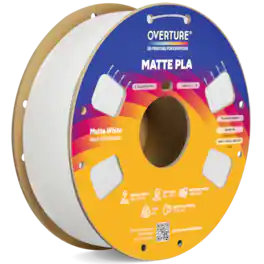 Overture - 1.75 mm Matte PLA 3D Printer Filament - Matte White