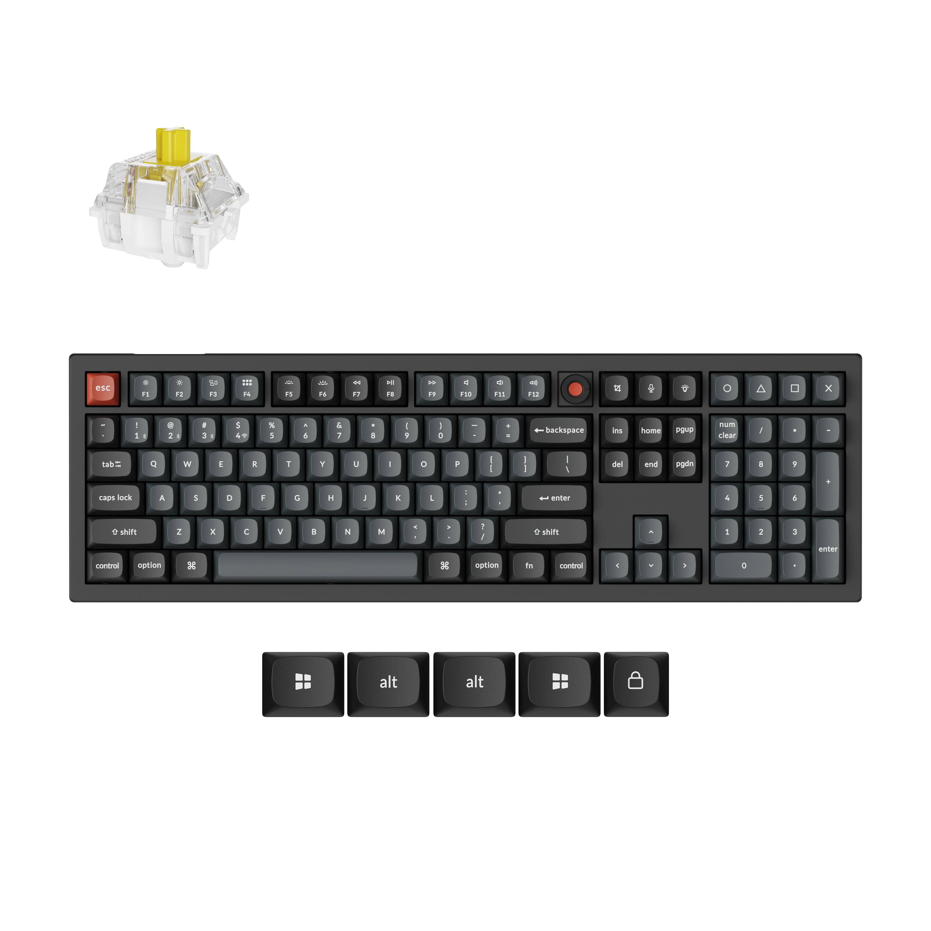 Keychron - V6 8K 100% Wired RGB Mechanical Keyboard with Hot-Swappable Super Banana Switch, Knob and QMK and Built-in AI Launcher - Black