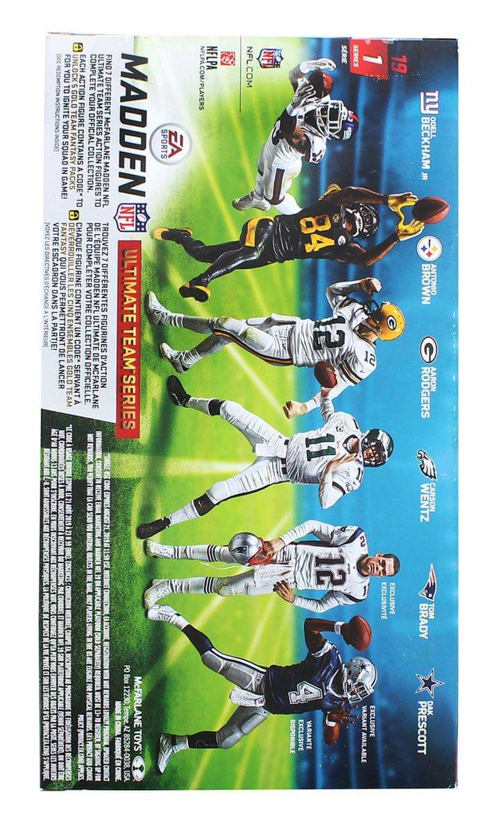 MADDEN NFL ULTIMATE TEAM SERIES

For each Ultimate Team Series pack you complete, you'll receive a code to redeem for Madden NFL 19 Ultimate Team Gold. Your official McFarlane Toys action figures contain a code to unlock your team in the game! Find your instructions to complete your team in the Ultimate Team Series. Each pack contains a code to unlock your team in the game! Find your instructions to complete your team in the Ultimate Team Series.

To redeem your code, visit the Madden NFL Ultimate Team website. Your code expires on 12/31/2019. 

Toys made in China. ©2018 EA Sports. ©2018 McFarlane Toys.