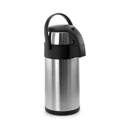 Front. MegaChef - MegaChef 3.17 Quart Stainless Steel Airpot Hot Water Dispenser for Coffee and Tea - Silver and Black.
