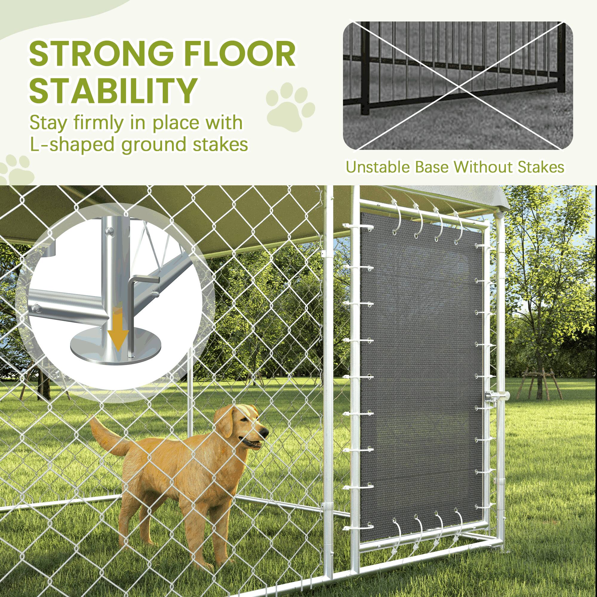 STRONG FLOOR STABILITY  
Stay firmly in place with L-shaped ground stakes  

Unstable Base Without Stakes