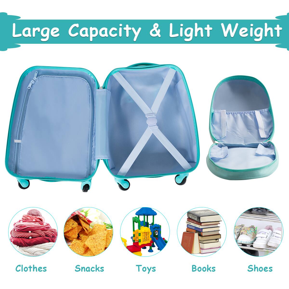 Large Capacity & Light Weight: Clothes, Snacks, Toys, Books, Shoes