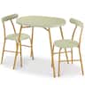 Best Choice Products - 3-Piece Oval Dining Table Set, Modern Small Kitchen Dinette w/ 2 Chairs - Sage Green/Gold - Sage Green & Gold