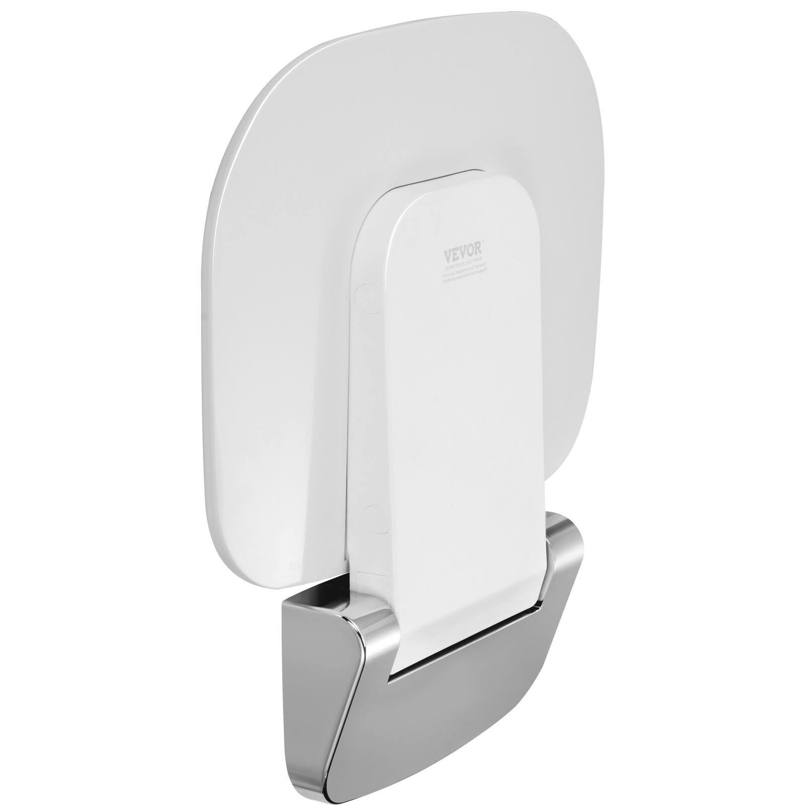 Alt View 5. VEVOR - Urea-formaldehyde Folding Shower Seat, 13.6'' x 12.8'' Unfolded, Wall Mounted Fold Up Shower Bench - White.