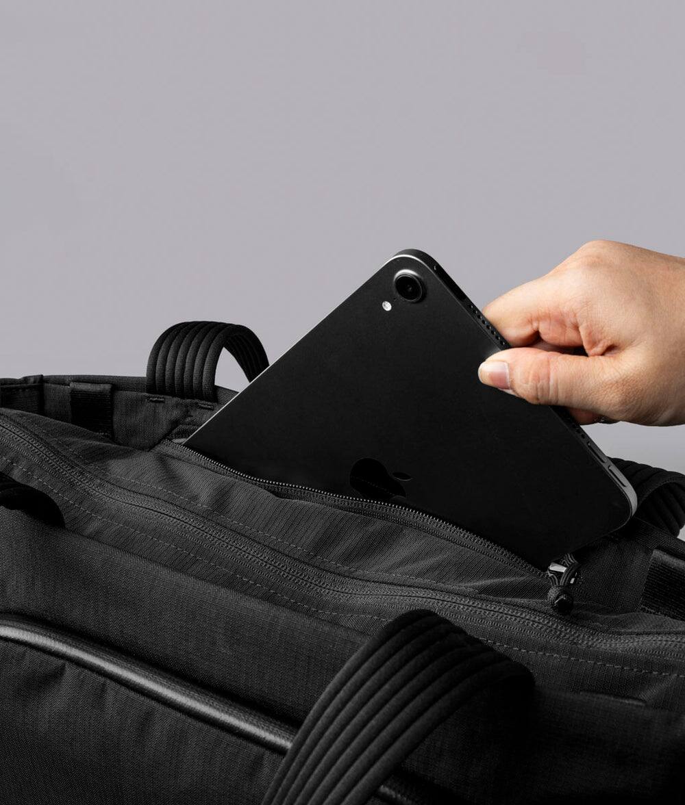 Alt View 7. ALPAKA - Bravo Tote V2 Laptop Tote for Work & Travel, Fits 14” MacBook Pro - Black Axoflux 400D.