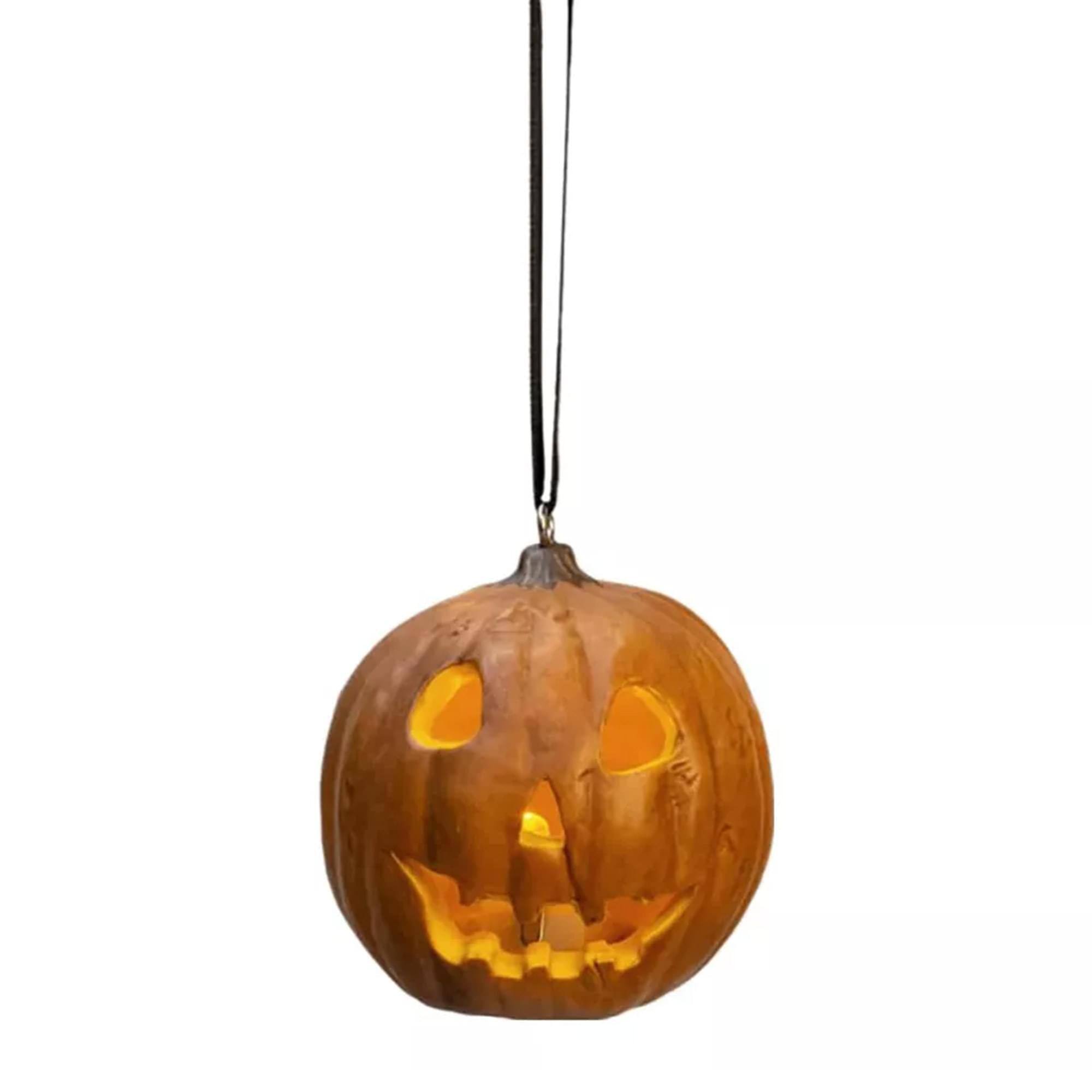 Trick or Treat Studios - Halloween (1978) Light Up Pumpkin Holiday Horrors Ornament - Orange