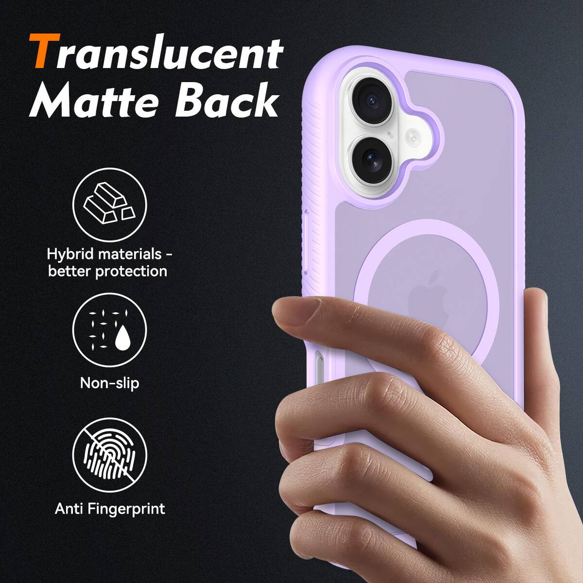 Translucent Matte Back

Hybrid materials - better protection

Non-slip

Anti Fingerprint