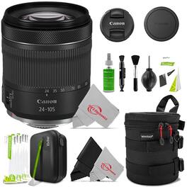 Canon - RF 24-105mm f/4-7.1 IS STM Lens (White Box) + Cleaning Accessory Kit - Black