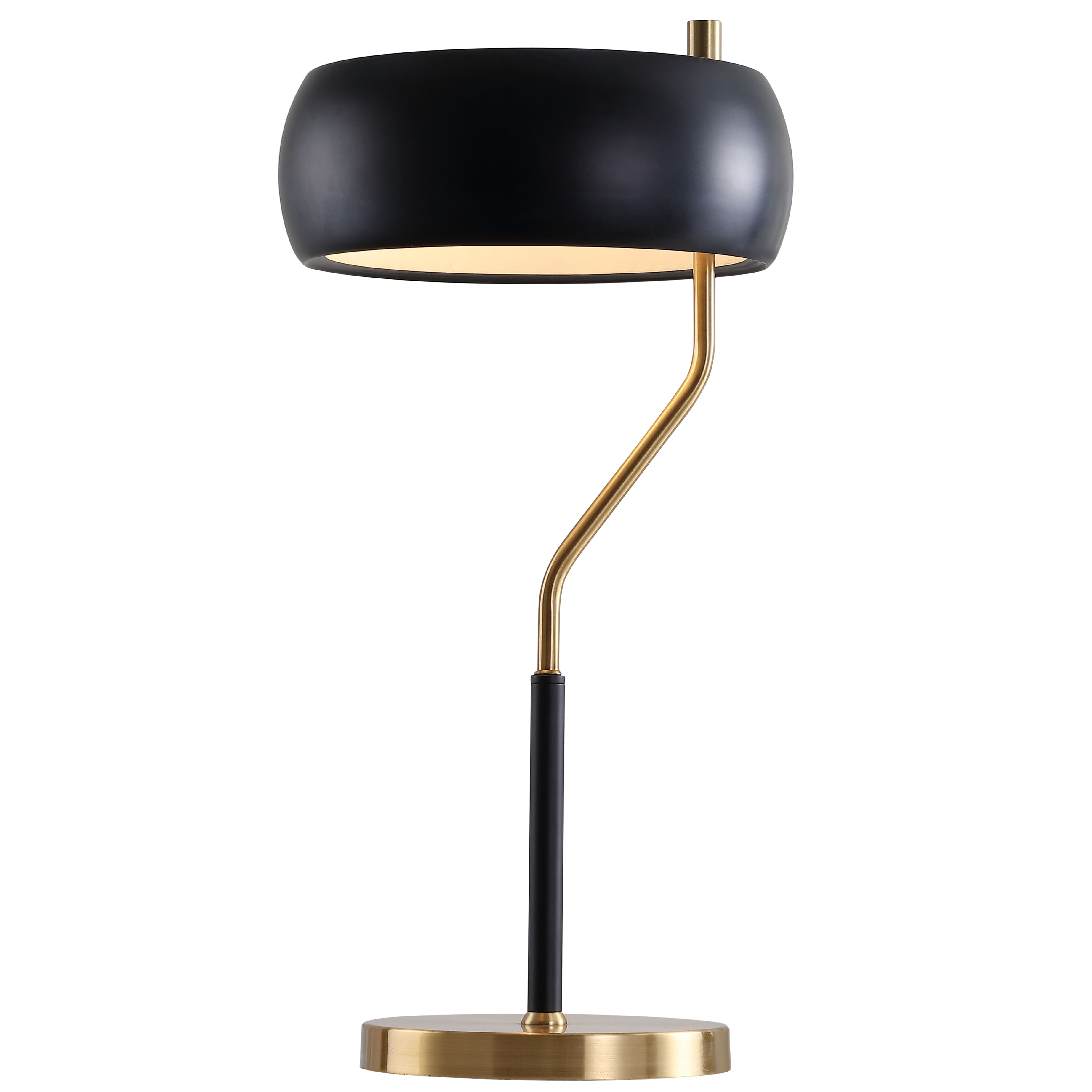 Jonathan Y - Oskar 22.5" Moody Metal LED Desk Lamp - Black/Brass Gold
