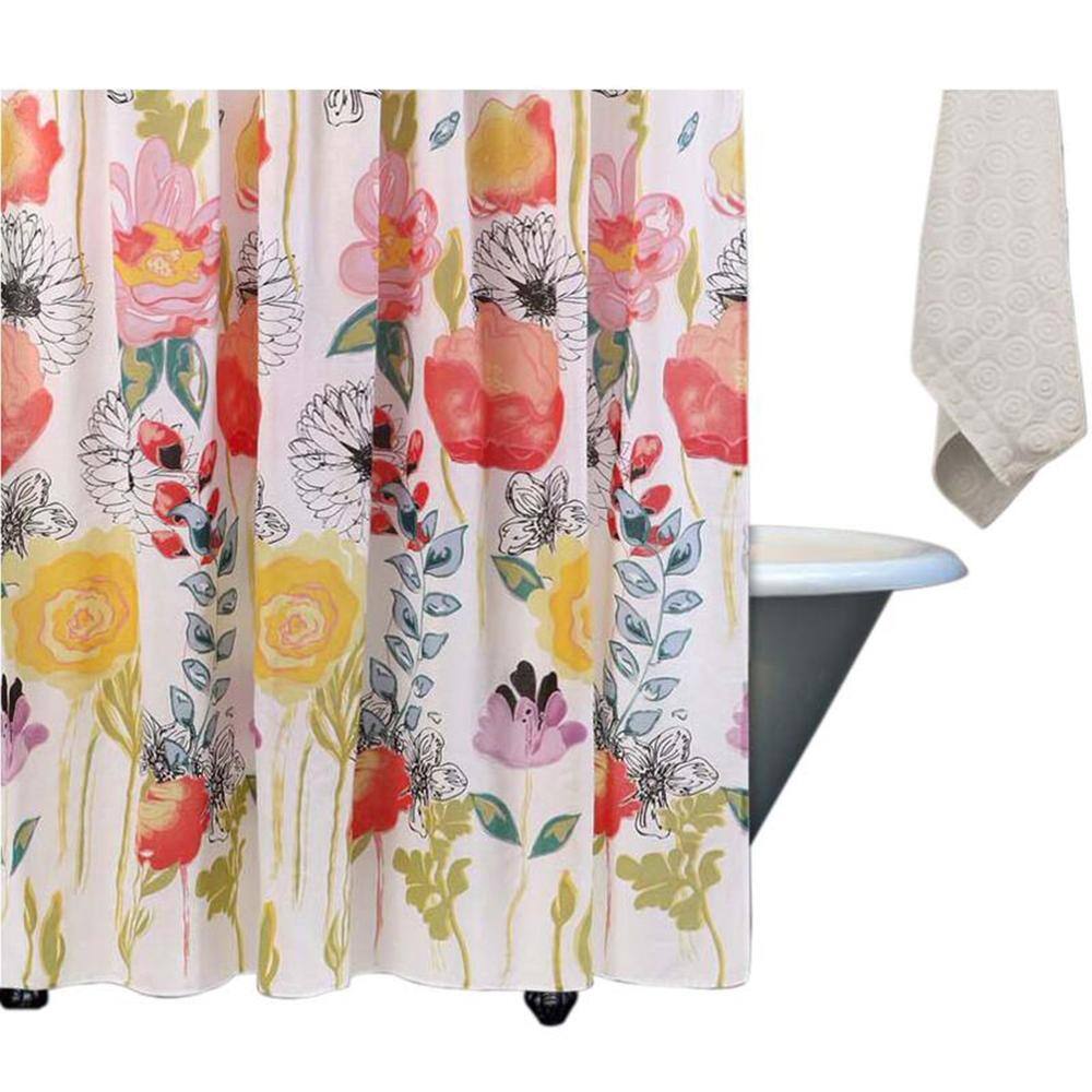 Front. Greenland Home Fashions - Greenland Home Fashion Watercolor Dream Shower Curtain - Multi 72x72" - Multi.