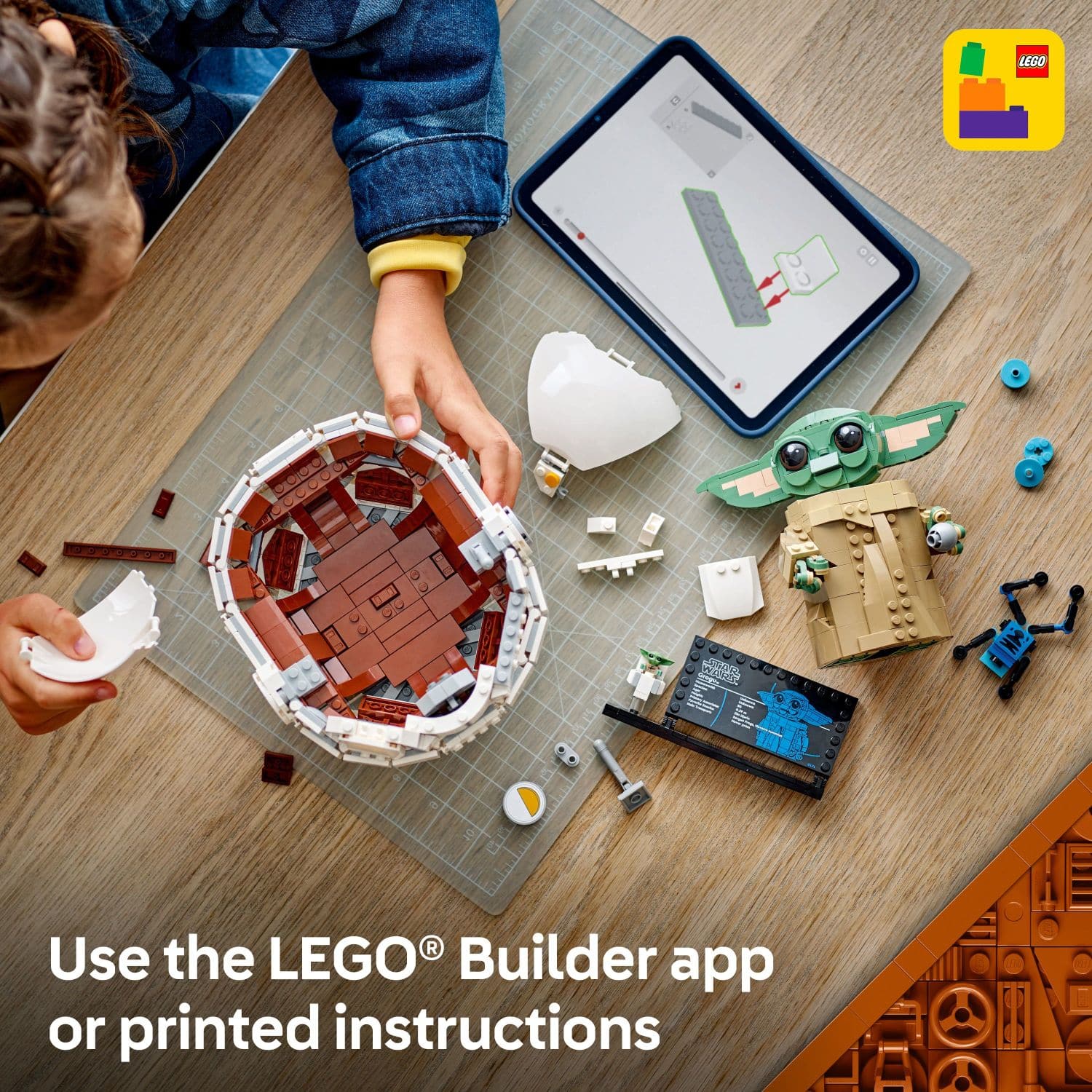 Use the LEGO Builder app or printed instructions.