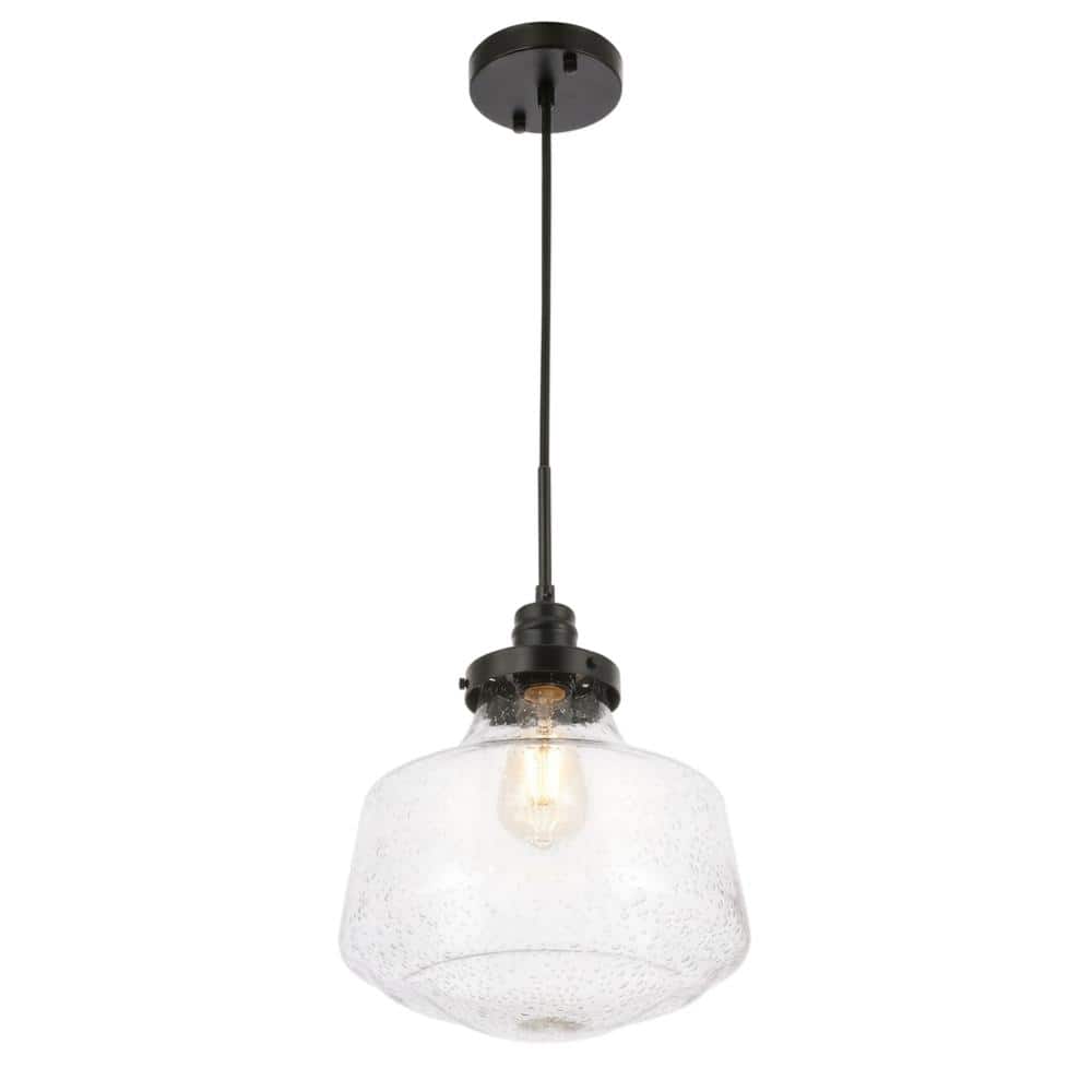 Living District - Lyle 1 light pendant - Black And Clear Seeded Glass price history on PriceWatchPro