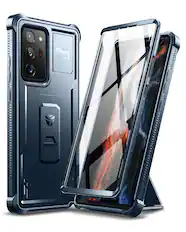 Front. Dexnor - Case for Samsung Galaxy Note 20 Ultra 5G with Screen Protector, Kickstand, Heavy Duty Military Grade Shockproof Cover - Navy Blue.