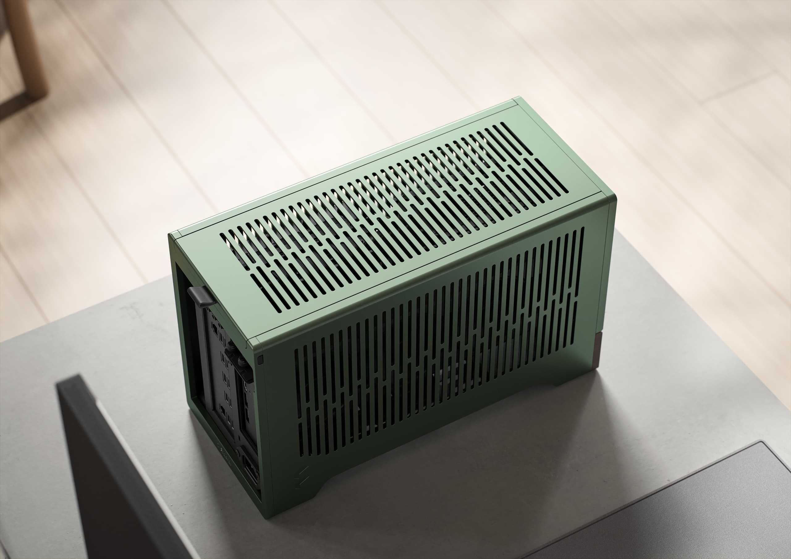 Alt View 27. Fractal Design - Terra Jade Mini-ITX Small Form Factor PC Case with PCIe 4.0 Riser - Jade.